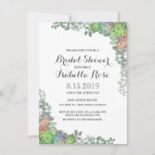 Succulent Greenery Bridal Shower Invitations Kaart (Voorkant)