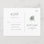 Succulent Greenery | Briefkaart Sage Wedding RSVP (Achterkant)