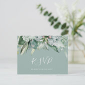 Succulent Greenery | Briefkaart Sage Wedding RSVP (Staand voorkant)