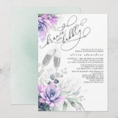 Succulent Greenery Brunch en Bubble Vrijgezellenfe Kaart (Voorkant / Achterkant)