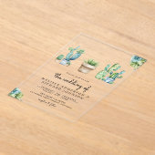 Succulent Greenery Cactus Pots Wedding Acryl Uitnodigingen (Laagn)
