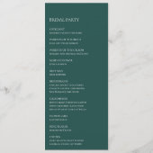 Succulent Greenery Dark Green Flat Wedding Program Programmakaart (Achterkant)