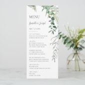 Succulent Greenery Dark Green Wedding Dinner Menu (Staand voorkant)