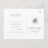 Succulent Greenery | Donkere groene Song Request R Briefkaart (Achterkant)