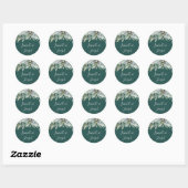 Succulent Greenery | Donkere uithangzegels Ronde Sticker (Vel)