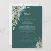 Succulent Greenery | Donkergroen in één bruiloft Kaart (Achterkant)