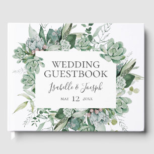 Succulent Greenery   Donkergroener-weddenschap Gastenboek