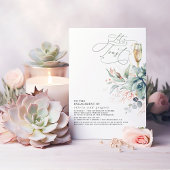 Succulent Greenery Elegant Leaves Engagement Party Kaart