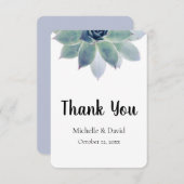 Succulent Greenery Elegant Typography Wedding Bedankkaart (Voorkant / Achterkant)
