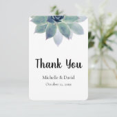 Succulent Greenery Elegant Typography Wedding Bedankkaart (Staand voorkant)