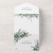 Succulent Greenery | Faded-fotozegel en verzenden All In One Uitnodiging (Buitenkant)