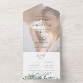 Succulent Greenery | Faded-fotozegel en verzenden All In One Uitnodiging (Binnen)