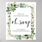 Succulent greenery foliage vangt het liefdesbord o poster (Voorkant)