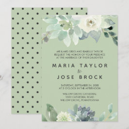 Succulent Greenery Formal Wedding Kaart