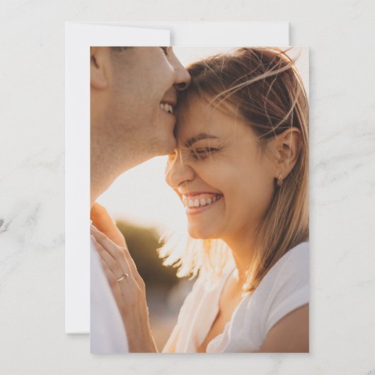 Succulent Greenery | Foto Casual bruiloft Kaart (Achterkant)