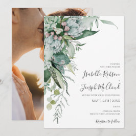 Succulent Greenery | Foto Casual bruiloft Kaart