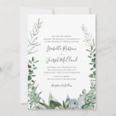 Succulent Greenery | Foto Monogram Weddenschap Kaart (Voorkant)