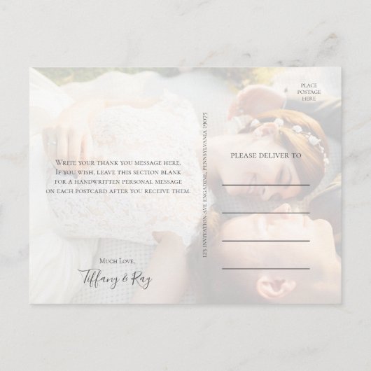 Succulent Greenery Front en Back Foto Hartelijk da Briefkaart (Achterkant)