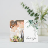 Succulent Greenery Front en Back Foto Hartelijk da Briefkaart (Staand voorkant)