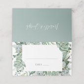 Succulent Greenery | Gevouwen kaart Plaatskaartje (Buitenkant ongevouwen)