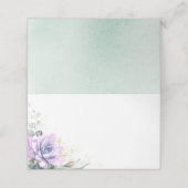 Succulent Greenery Gold Leaves Wedding Place Card Plaatskaartje (Buitenkant ongevouwen)