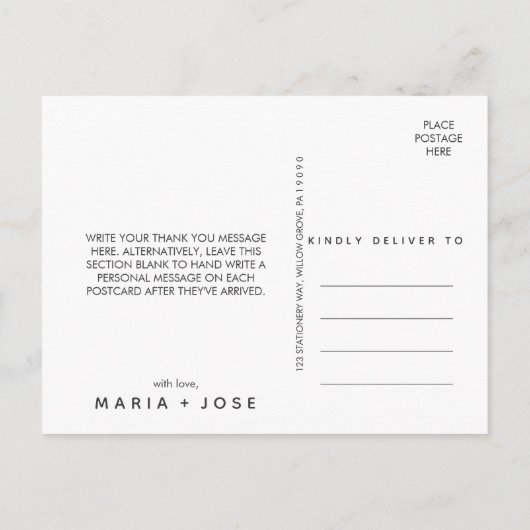 Succulent Greenery Hartelijk dank Briefkaart (Achterkant)