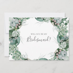 Succulent Greenery   Kaart Bridesmaid-voorstel