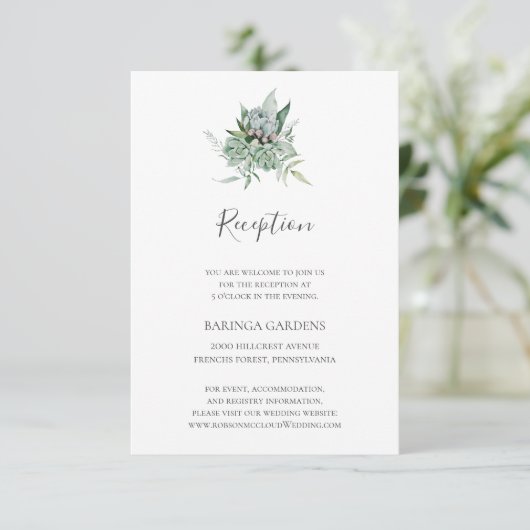 Succulent Greenery | Kaart voor weddenschappen (Staand voorkant)