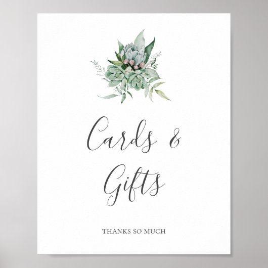 Succulent Greenery | Kaarten en cadeaubonnen Poster (Voorkant)