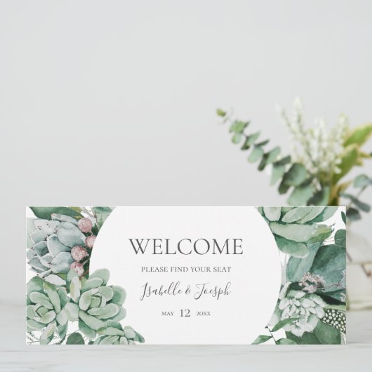 Succulent Greenery | Koptekst van het draaiende st (Staand voorkant)