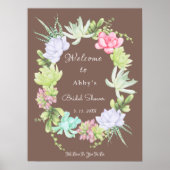 Succulent Greenery Krans Vrijgezellenfeest Welkom Poster (Voorkant)