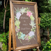 Succulent Greenery Krans Vrijgezellenfeest Welkom Poster