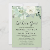 Succulent Greenery Let Love Grow Wedding Kaart (Voorkant)