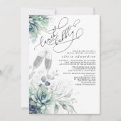 Succulent Greenery Lunch en Bubble Vrijgezellenfee Kaart (Voorkant)