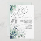 Succulent Greenery Lunch en Bubble Vrijgezellenfee Kaart (Voorkant / Achterkant)