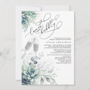 Succulent Greenery Lunch en Bubble Vrijgezellenfee Kaart