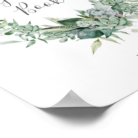 Succulent Greenery | Ondertekening van het gastboe Poster (Hoek)