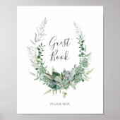 Succulent Greenery | Ondertekening van het gastboe Poster (Voorkant)