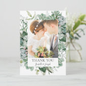 Succulent Greenery | Platte fotokaart - Hartelijk  Bedankkaart (Staand voorkant)