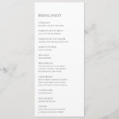 Succulent Greenery | Programma voor vaste weddensc Programmakaart (Achterkant)