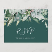 Succulent Greenery | RSVP-kaart voor keuze uit gro Briefkaart (Voorkant)