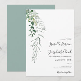 Succulent Greenery | Sage Green Casual Wedding Kaart