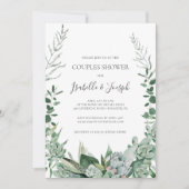 Succulent Greenery | Sage Green Couples Shower Kaart (Voorkant)