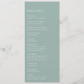 Succulent Greenery Sage Green Flat Wedding Program Programmakaart (Achterkant)