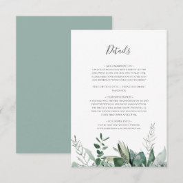 Succulent Greenery | Sage Green-gegevens Informatiekaartje