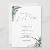 Succulent Greenery | Sage Green Just Love Wedding Kaart (Voorkant)