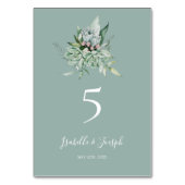 Succulent Greenery | Sage Green Table Number Kaart (Achterkant)