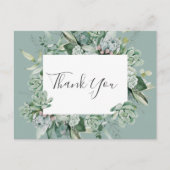 Succulent Greenery | Sage Green Wedding Bedankt Briefkaart (Voorkant)