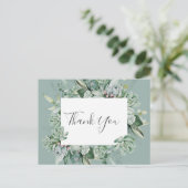 Succulent Greenery | Sage Green Wedding Bedankt Briefkaart (Staand voorkant)