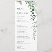 Succulent Greenery Sage Green Wedding Dinner Menu (Voorkant)